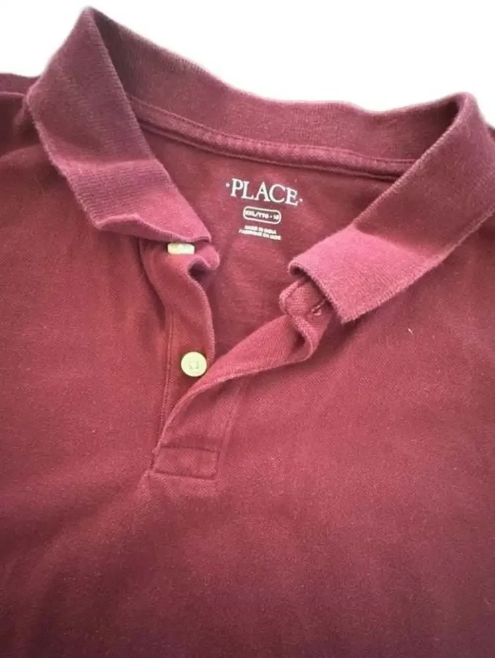 The Children's Place Boys Burgundy Short Sleeve Pique Polo Shirt